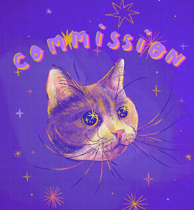 Spacey Cat Face Commission DIGITAL FILE ONLY