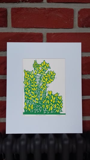 'Northumberland Gorse' Linocut Print (version 1)