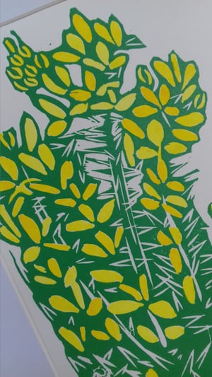 'Northumberland Gorse' Linocut Print (version 1)