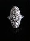 ORIGINAL ART DECO 18CT OLD TRANSITIONAL CUT DIAMOND BOMBE 1.10CT RING