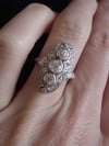 ORIGINAL ART DECO 18CT OLD TRANSITIONAL CUT DIAMOND BOMBE 1.10CT RING