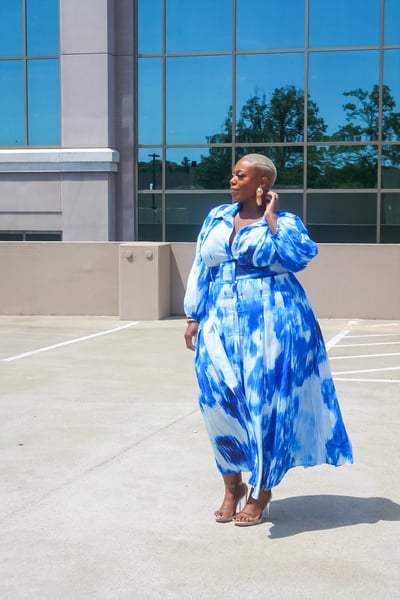 Image of Blue Dream Button Down Dress