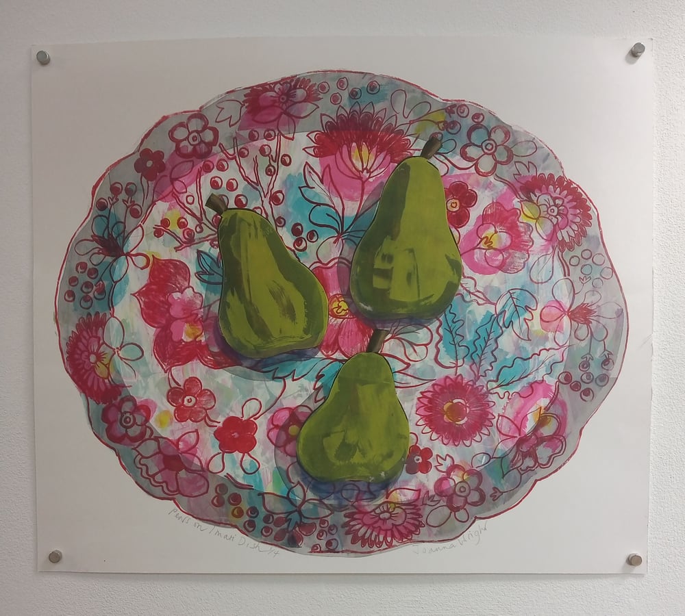 Image of Pears on an Imari Dish by Joanna Wright