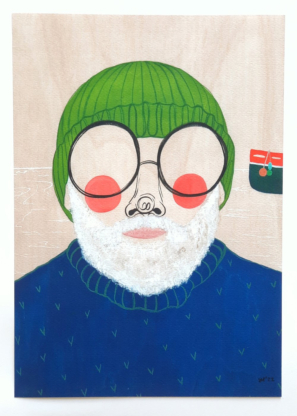 Image of Fisherman on Wood Print 