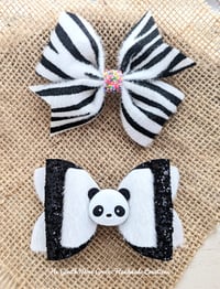 Zebra and Panda Bows