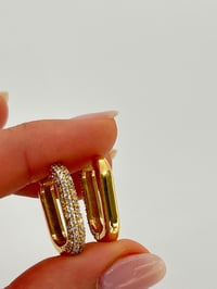 Image 3 of Pavé Hoop Earrings