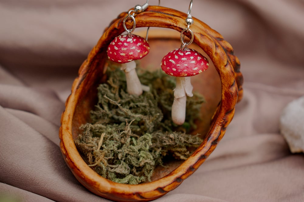 Image of Fly Agaric Mushroom Earrings