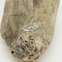 Image 1 of Hand Molded Cedar Leaf on a Sterling Silver Hammered Ring - Size 8