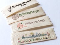 Image 3 of Organic Cotton Twill Ribbon Labels Customized with Your Text or Logo