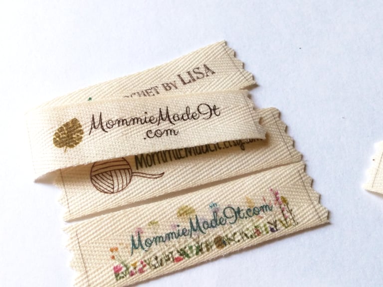 Personalized Sewing Handmade Tags Custom Name Cotton Ribbon Logo Print  Labels