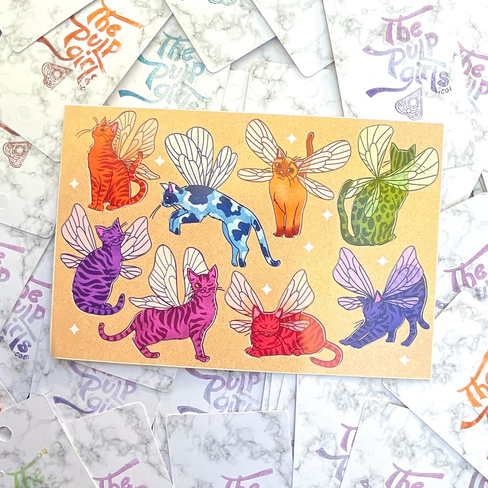 Image of FAIRY CAT STICKER SHEET