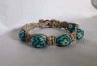 Image 1 of SALE - Oval Blue Flower Hemp Bracelet