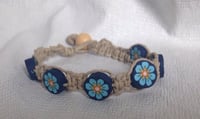 Image 1 of SALE - Blue Daisy Hemp Bracelet