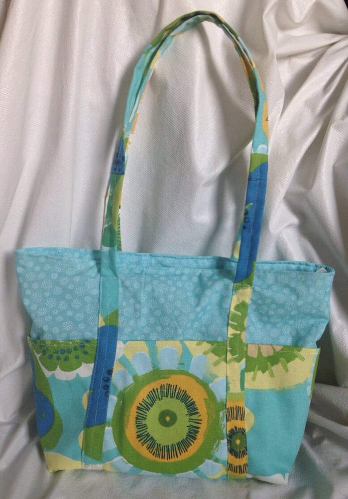 Image of SALE - Blue Flower Garden Tote