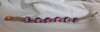 Image 2 of SALE - Pink and Purple Hibiscus Hemp Bracelet