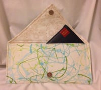 Image 4 of SALE - Paint Stripe Clutch - Blue and Green