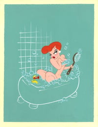 Tub Time 8.5"X11" Signed Art Print