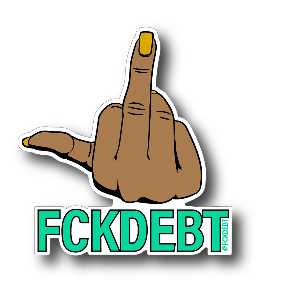 Image of FCK DEBT FINGER STICKER