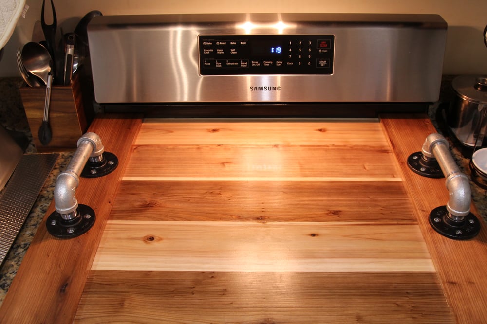 Custom Handcrafted Solid Wood Noodle Board Stove Covers