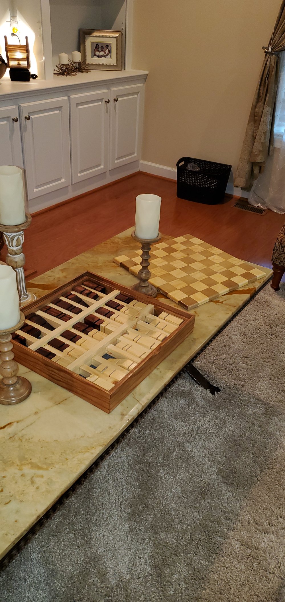 Custom Handcrafted Solid Wood Chessboard