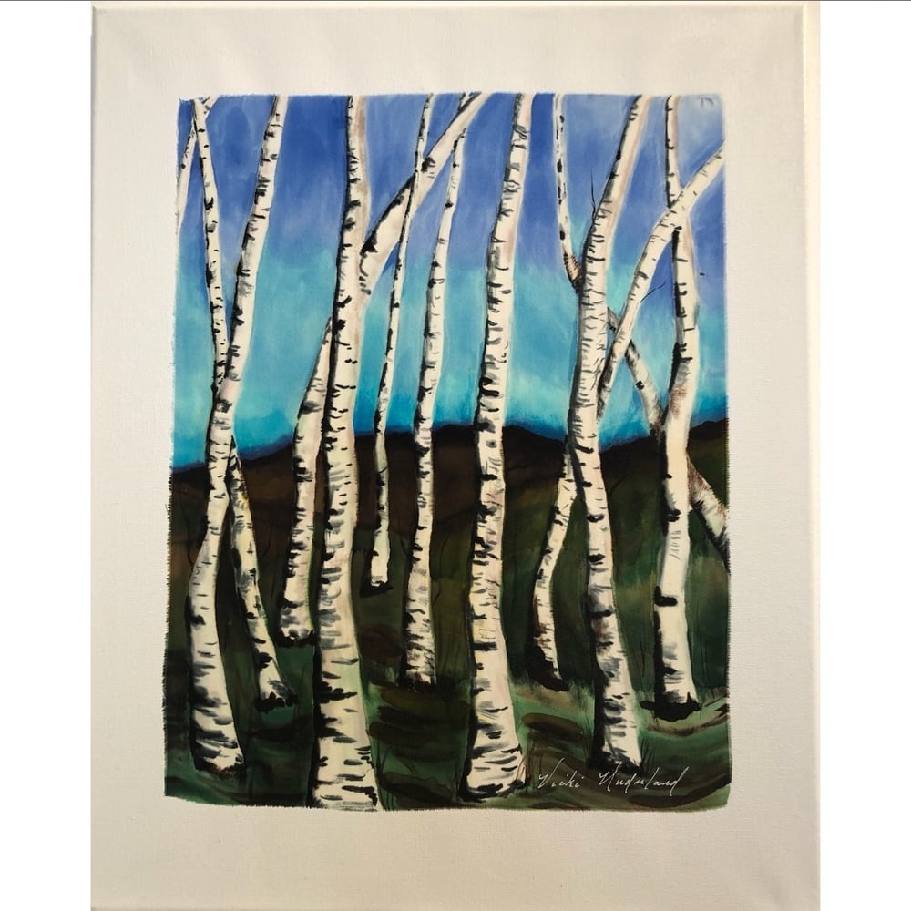 Image of BIRCH TREES IN FALL