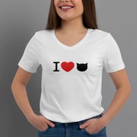 Image 1 of T-Shirt Donna V - I love my cat 2 (Nsl023)