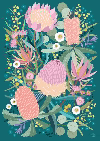 TEAL AUSTRALIAN SANCTUARY - Art Print