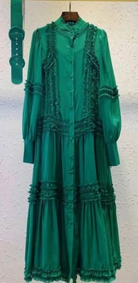 THE LARGE GREEN CANNES DRESS