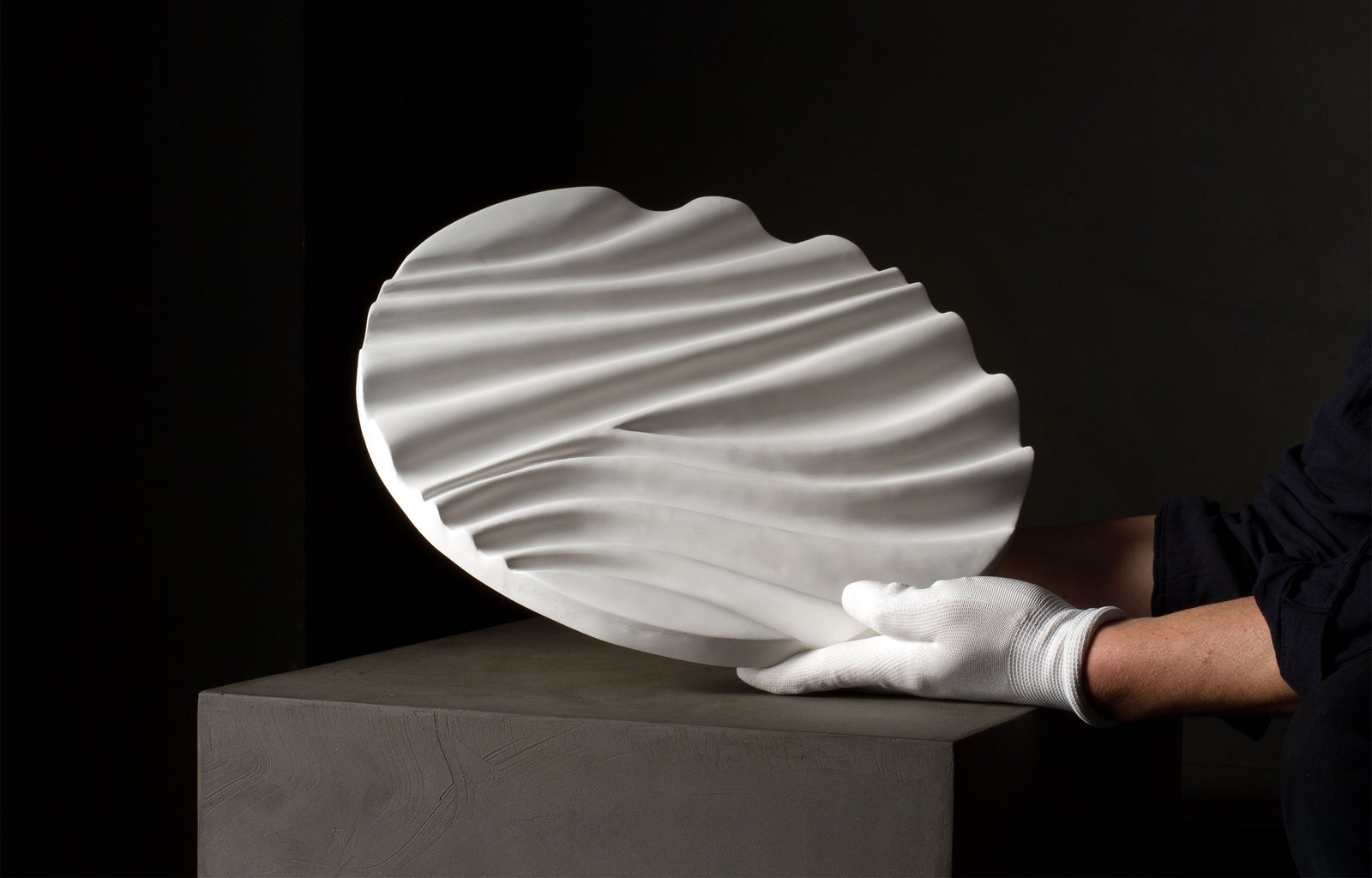 Image of Draped · Gypsum Wall Sculpture (sold)