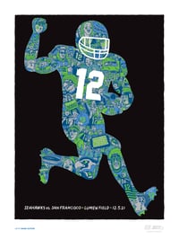 Official 2021 Seattle Seahawks "12th Man" Poster Signed