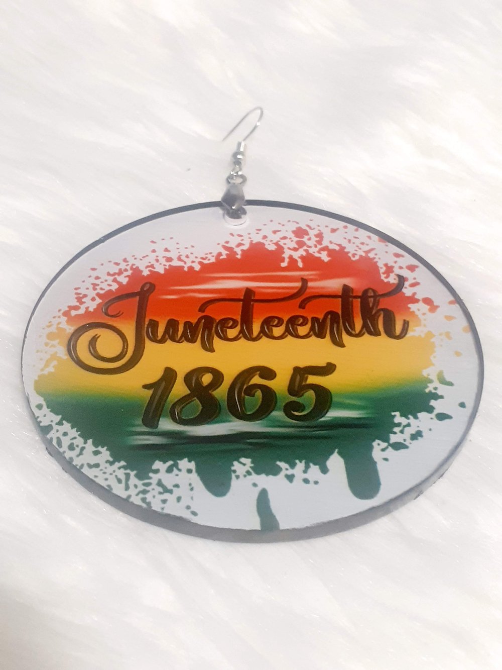 Image of Juneteenth 1865, Black Culture, Afrocentric jewelry, Sublimation earrings