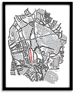 Image of West Dulwich & Dulwich Village London Type Map