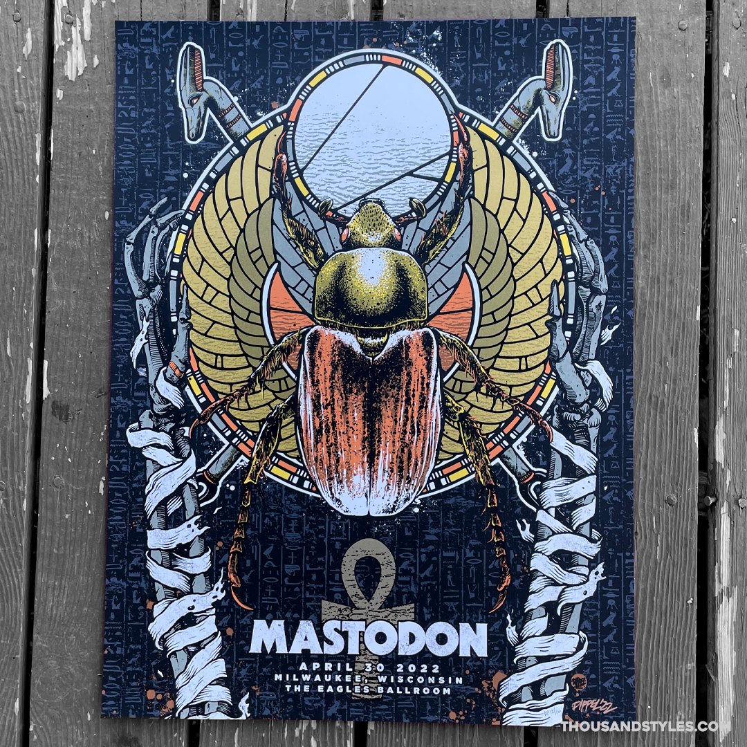 Mastodon Official Concert Poster - 04.30.22 Milwaukee WI - Artist AP