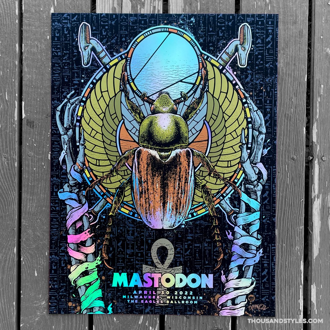 Mastodon Official Concert Poster - 04.30.22 Milwaukee WI - Foil Variant