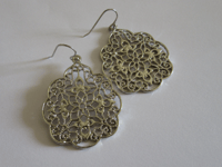 Image 2 of Kate Middleton Duchess Cambridge Inspired Replikate Filigree Openwork Cut Out Statement Earrings