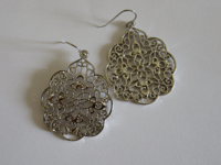 Image 3 of Kate Middleton Duchess Cambridge Inspired Replikate Filigree Openwork Cut Out Statement Earrings