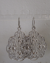 Image 1 of Kate Middleton Duchess Cambridge Inspired Replikate Filigree Openwork Cut Out Statement Earrings