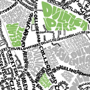 Image of West Dulwich & Dulwich Village London Type Map