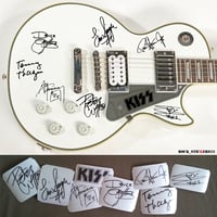 Image 1 of Kiss stickers autographs Paul Stanley, Gene Simmons, Eric Singer, Tommy Thayer