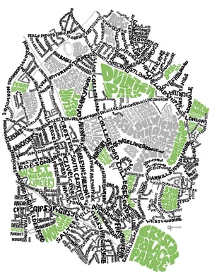 Image of West Dulwich & Dulwich Village London Type Map