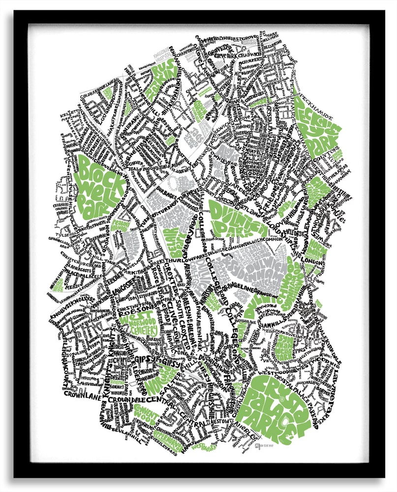 Image of SE London Parks - Herne Hill-Dulwich-East Dulwich-West Dulwich-Gipsy Hill-West Norwood Type Map