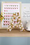 Lettre 12cm en bois et en fleurs séchées personnalisable