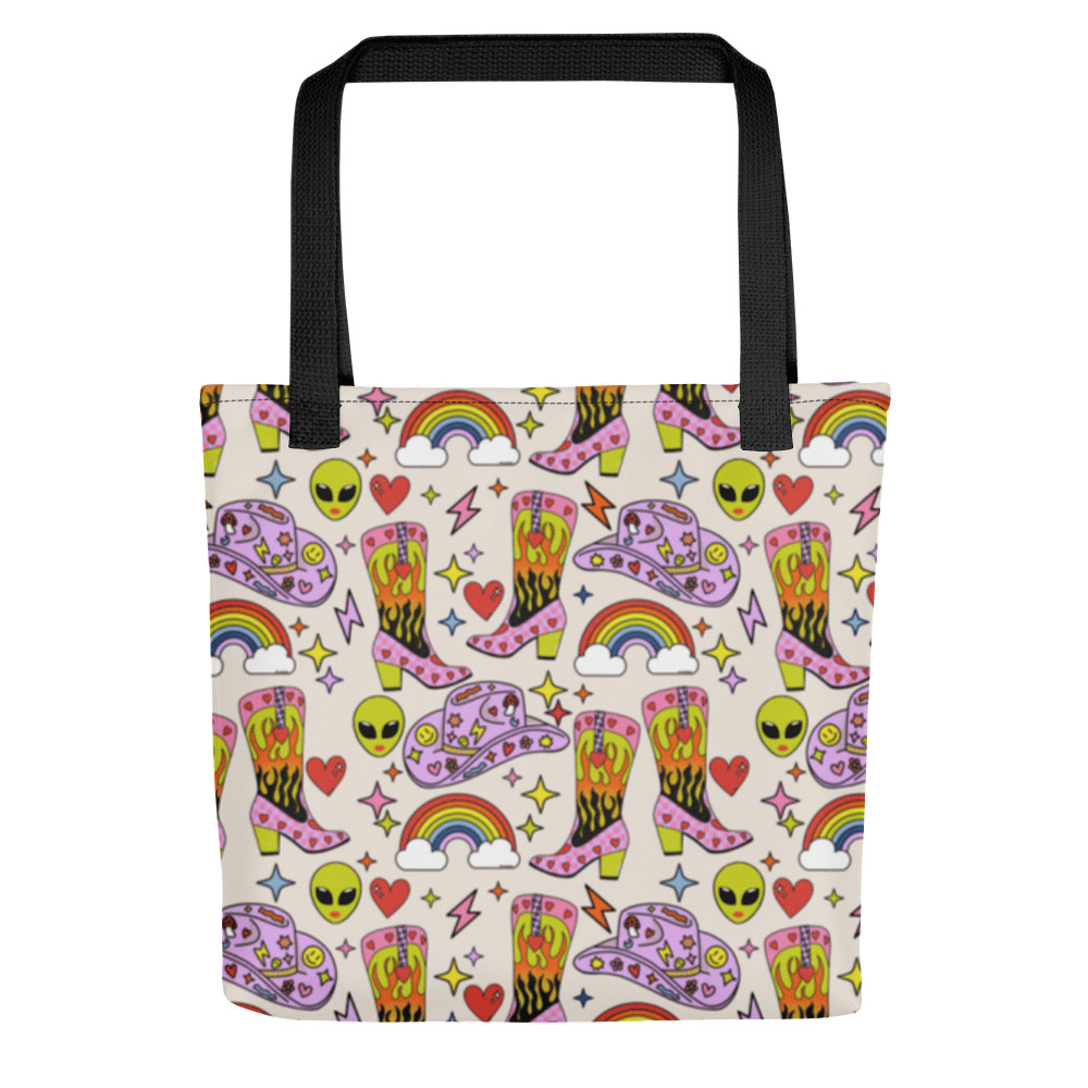 Image of Space Cowgirl / Moonlight print Tote Bag