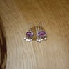 Pink tourmaline tassel earrings