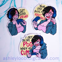 Image 1 of 3" Vinyl stickers: V's gamer roasts