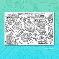 Image 1 of Monstertown Giant Coloring Sheet / Paper Playmat