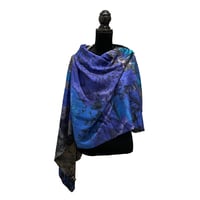 Image 1 of Merino-Silk Autumn Vines, Blue