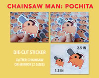 Sparkly Chainsaw Pochita Sticker