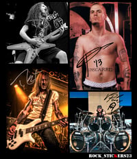 Image 2 of Pantera autographs stickers vinyl decal Dimebag Darrell, Philip Anselmo, Rex Brown, Vinnie Paul