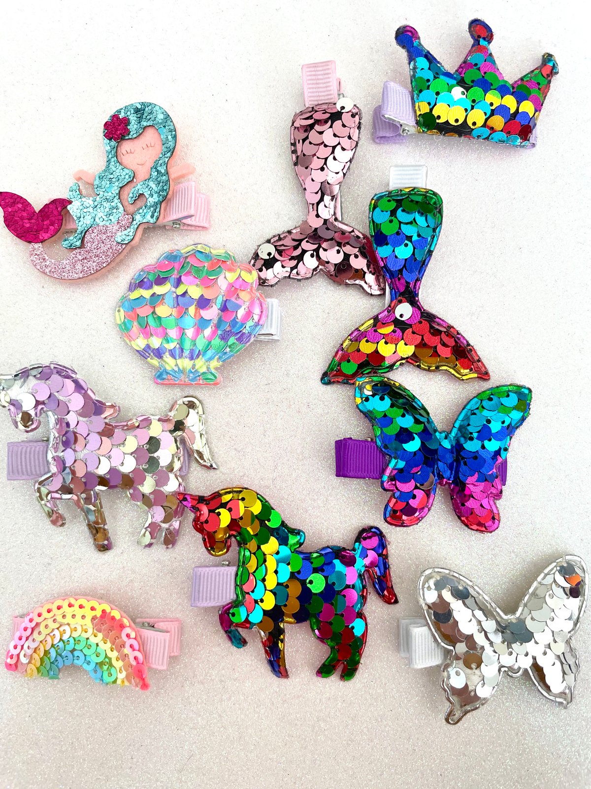 Image of Sequinned clips